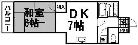 オルゴグラード広島(1DK/5階)の間取り写真