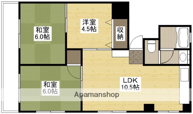川本ビル(3LDK/3階)の間取り写真