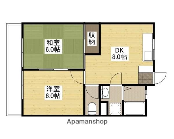 サンコーポ筒本(2DK/2階)の間取り写真