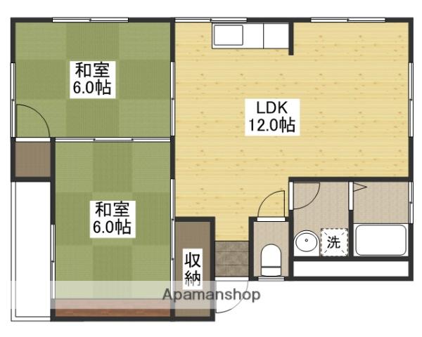ツインコーポ西館(2LDK/1階)の間取り写真