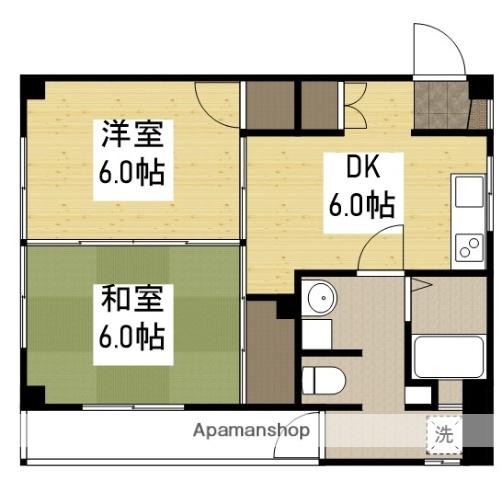 中田ビル(2DK/2階)の間取り写真