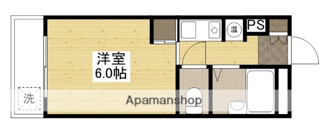 第3ガーデンビル(1K/4階)の間取り写真