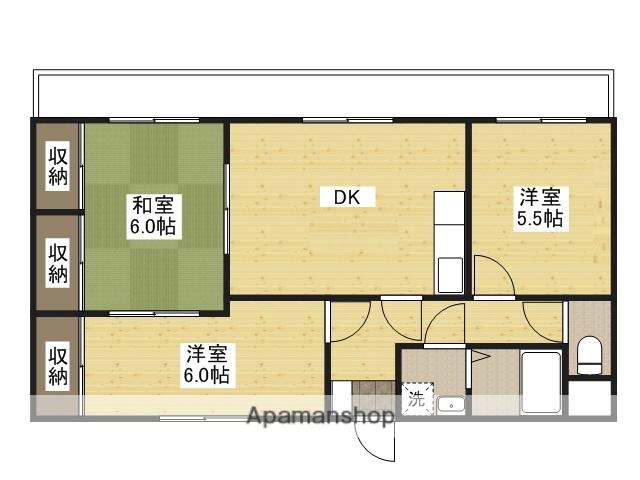 グリーンドエル鶴江(3DK/1階)の間取り写真