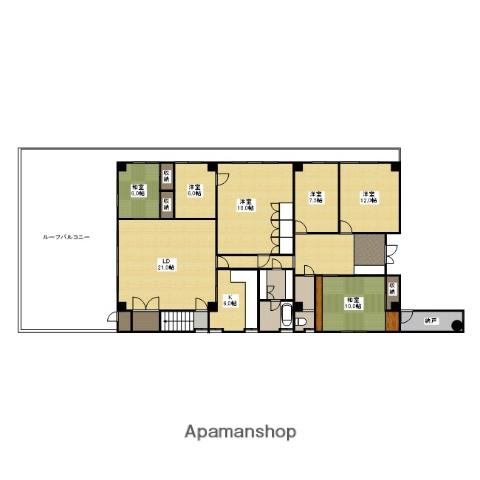 幟町熊本ビル(6LDK/9階)の間取り写真