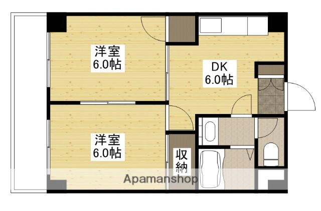 ネオデラサンテ(2DK/1階)の間取り写真