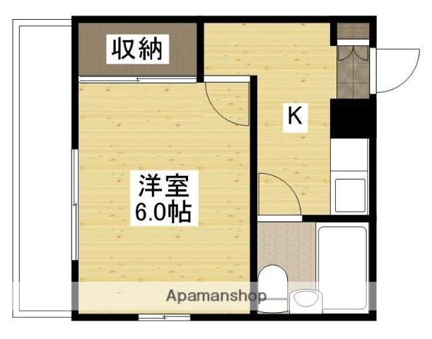 大地第2ビル(1K/4階)の間取り写真