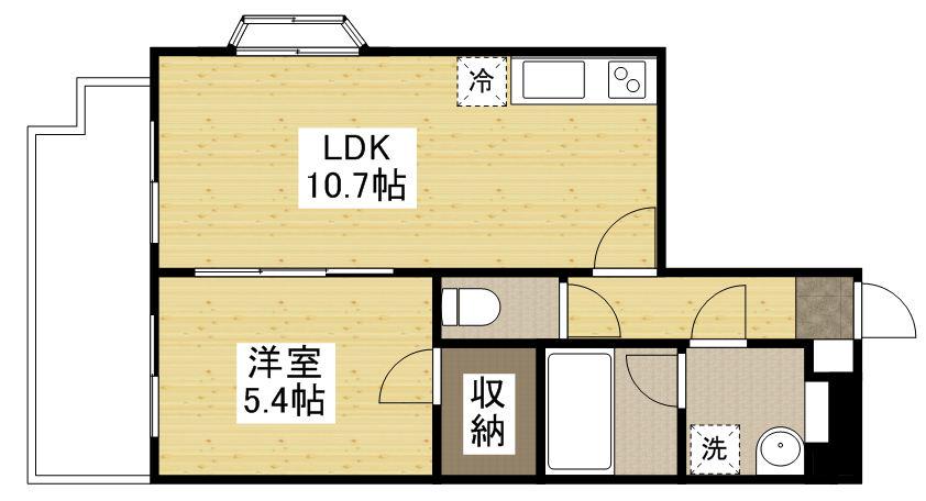 FELICE緑井(1LDK/3階)の間取り写真