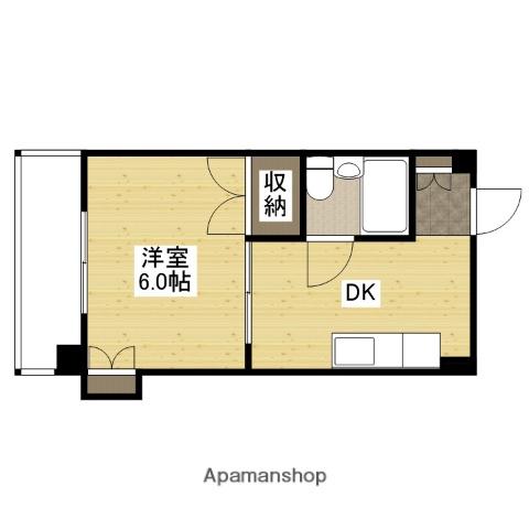 倉本第一ビル(1DK/3階)の間取り写真