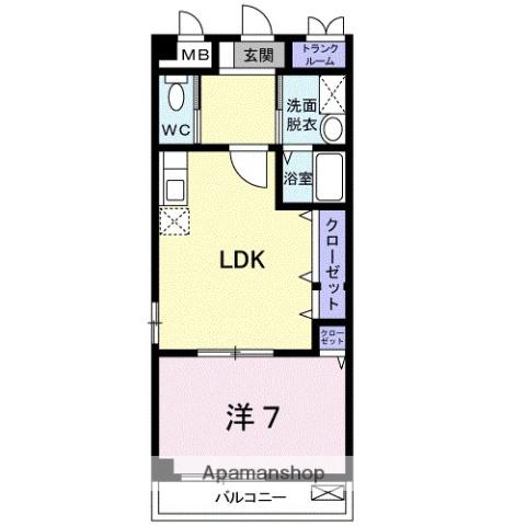 CASA&MICHIROOM戸坂桜上(1LDK/4階)の間取り写真