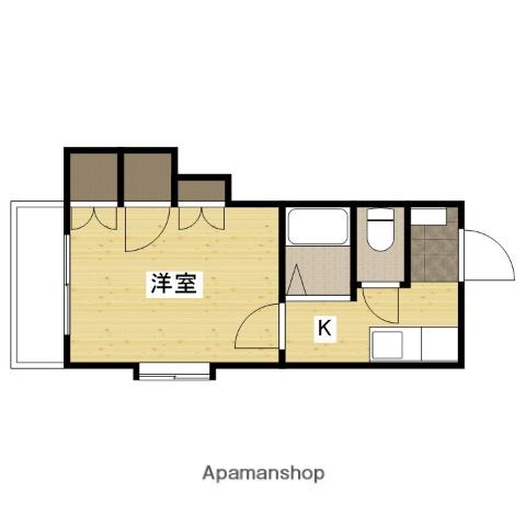 グリーンパーク大芝(1K/2階)の間取り写真