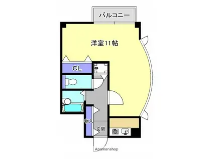 橋本ビル(ワンルーム/2階)の間取り写真