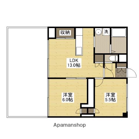 カルチェヴェールE棟(2LDK/4階)の間取り写真