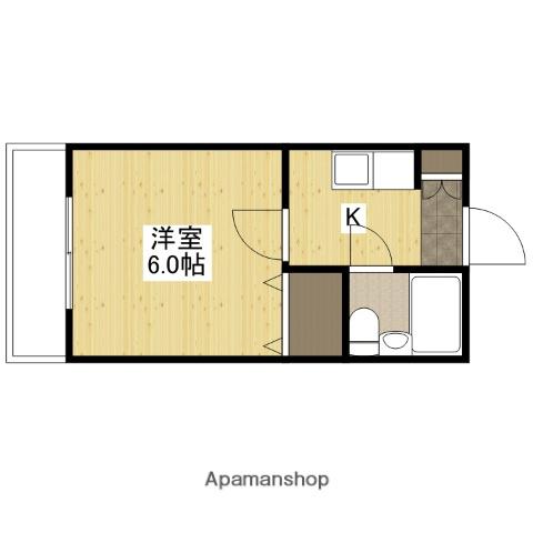 グリーンハイツ観音(1K/2階)の間取り写真