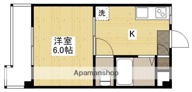 第1ガーデンビル(1K/4階)の間取り写真