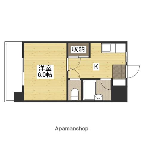 第1ガーデンビル(1K/4階)の間取り写真