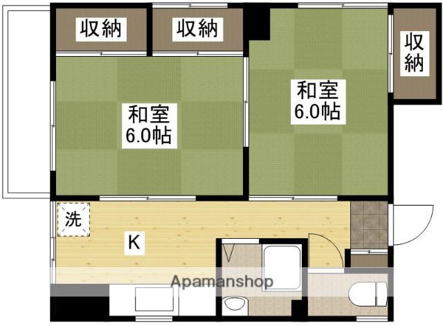 西村ビル(2K/3階)の間取り写真