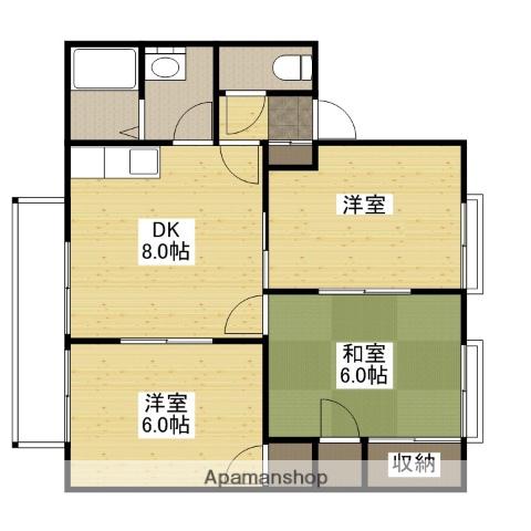 セジュール友竹(3DK/1階)の間取り写真