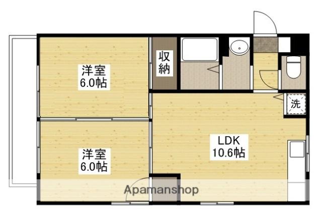 カーサドミー(2LDK/2階)の間取り写真