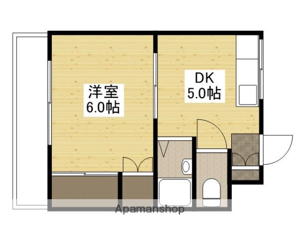 サンハイム西口(1DK/3階)の間取り写真