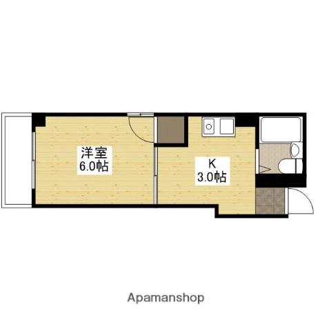 清和十日市(1K/4階)の間取り写真