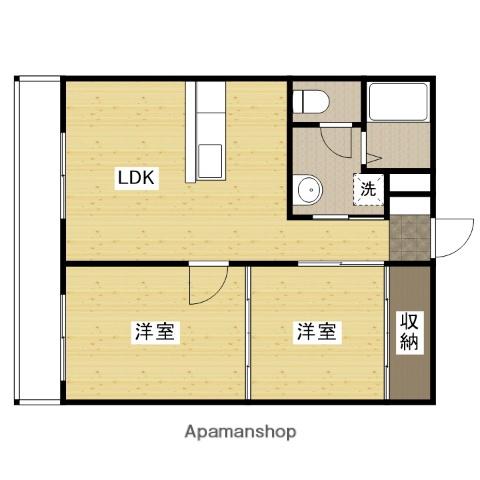 コーポ代(2LDK/2階)の間取り写真