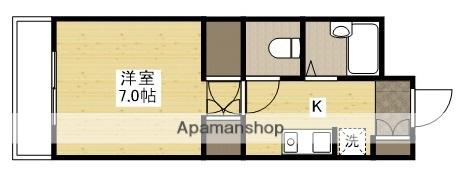 フレンズ(1K/4階)の間取り写真