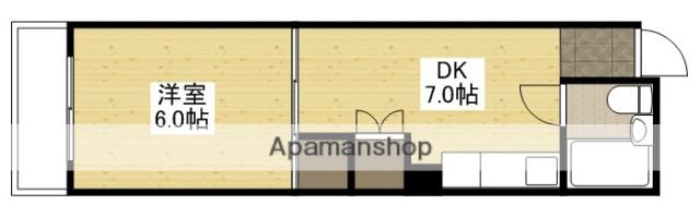 和秀舟入本町ビル(1DK/3階)の間取り写真