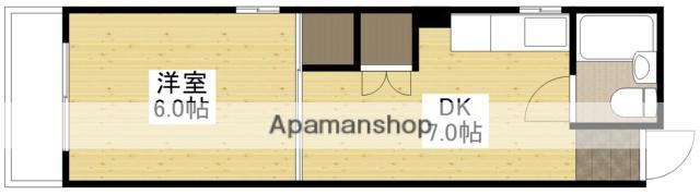 和秀舟入本町ビル(1DK/3階)の間取り写真