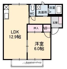 パストラルA棟(1LDK/2階)の間取り写真