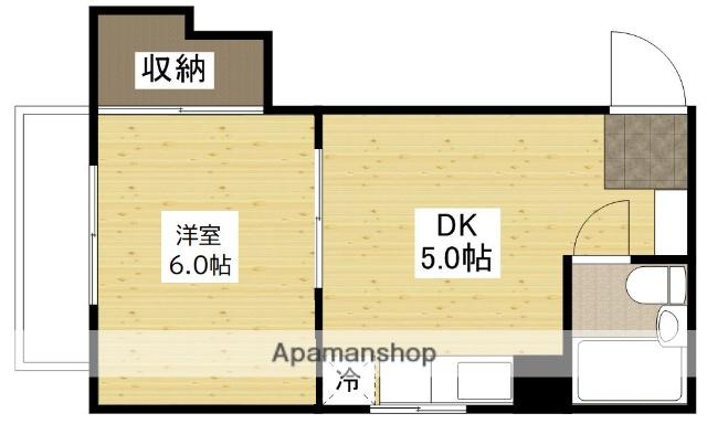 藤澤ビル(1DK/4階)の間取り写真