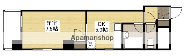 第3木本ビル(1DK/5階)の間取り写真