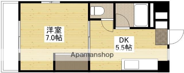 メゾン西村(1DK/2階)の間取り写真
