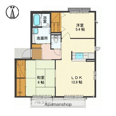 グランマスト安佐南C棟(2LDK/2階)の間取り写真