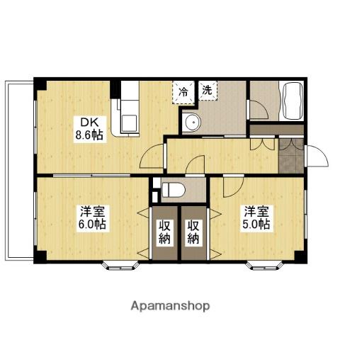 ボヌールマスダⅡ(2DK/2階)の間取り写真