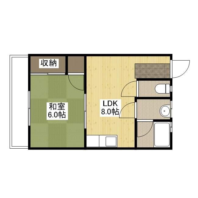 泉コーポ(1LDK/2階)の間取り写真