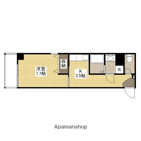 センテニアル東平塚(1K/6階)の間取り写真