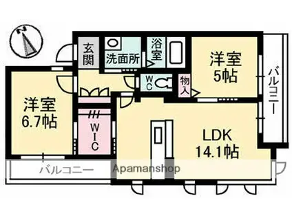 LA FONTE(2LDK/3階)の間取り写真