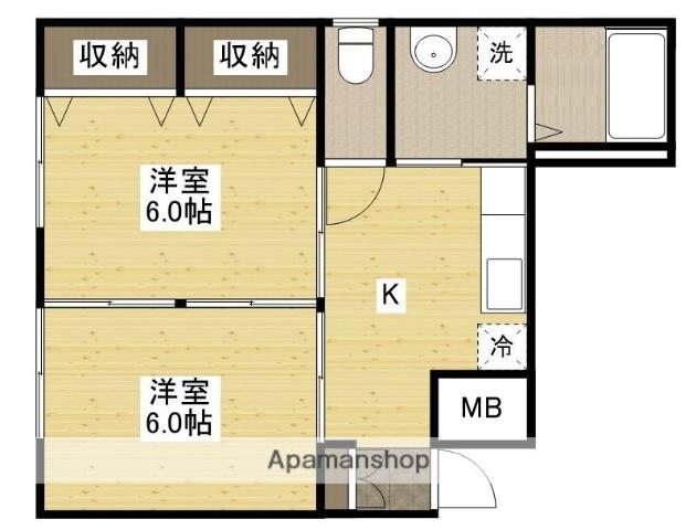 エオス竹屋町(2K/6階)の間取り写真