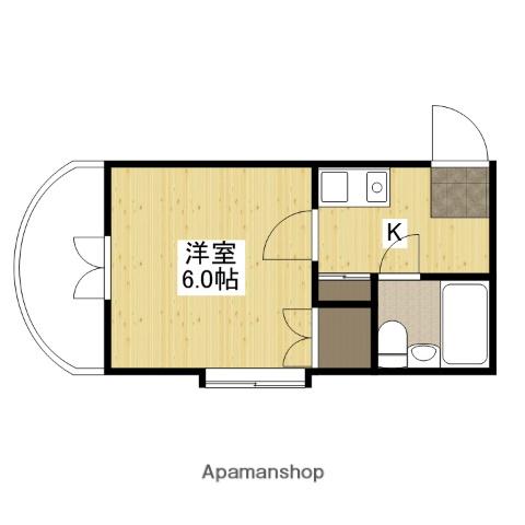 エステート中広(1K/1階)の間取り写真