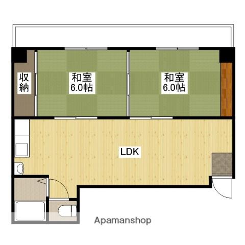 保田ビル(2LDK/2階)の間取り写真
