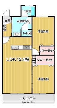 ユーバーハイツ(2LDK/4階)の間取り写真