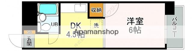 ヴィラ城山(1DK/1階)の間取り写真