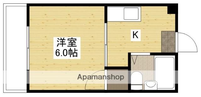 粟屋ビル(1K/2階)の間取り写真