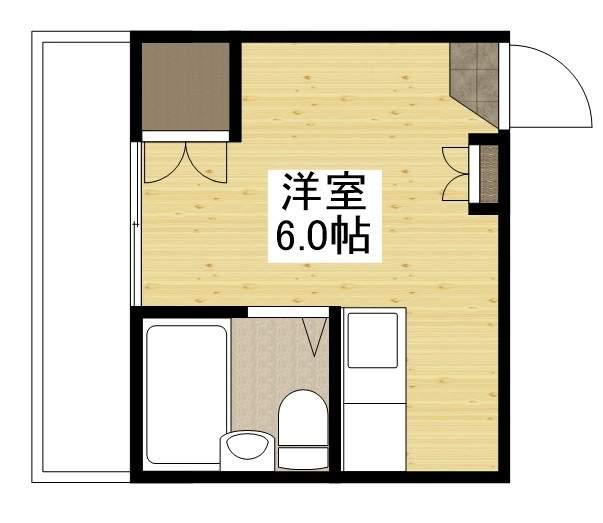 粟屋ビル(ワンルーム/3階)の間取り写真