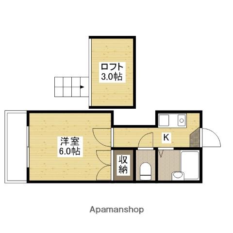 オレンジハウス坪井(1K/2階)の間取り写真