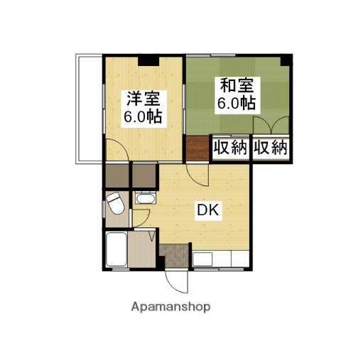 大段ビル(2DK/4階)の間取り写真