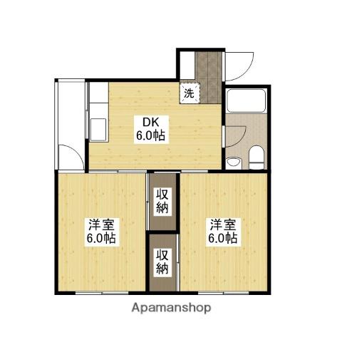 フェニックスビル(2DK/4階)の間取り写真
