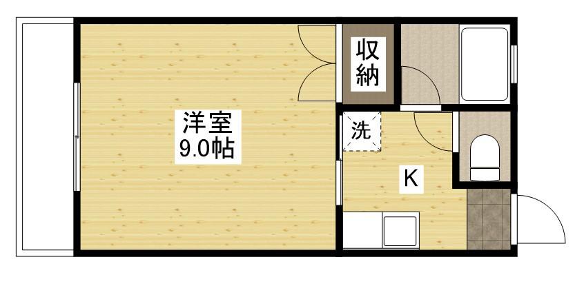エンゼルタナカ(1K/1階)の間取り写真