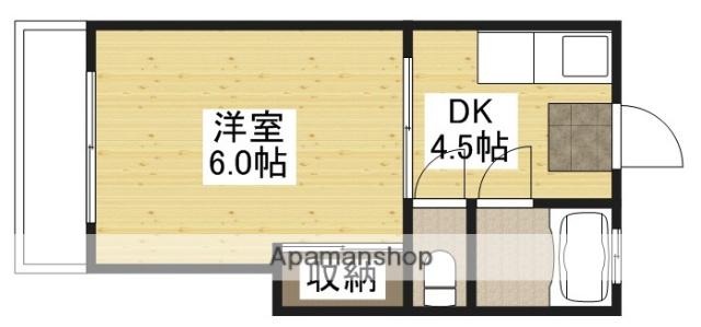 山本ビル(1DK/3階)の間取り写真