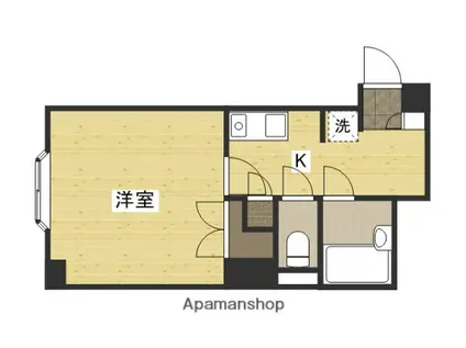 リフレスロイヤルシティ大須賀(1K/3階)の間取り写真